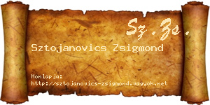 Sztojanovics Zsigmond névjegykártya